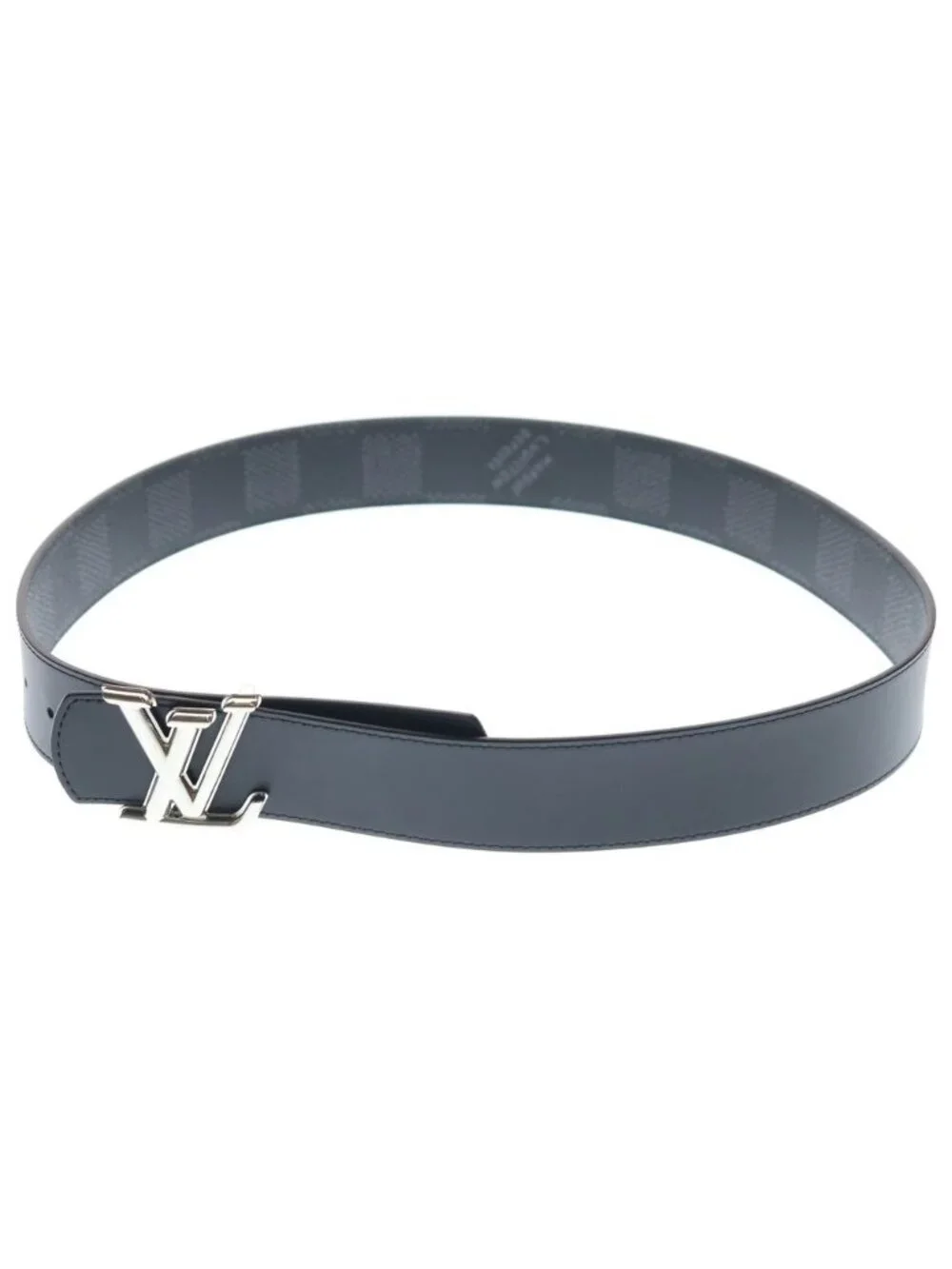 Louis Vuitton Damier Heritage LV Dimension 40 Reversible Leather Belt Silver